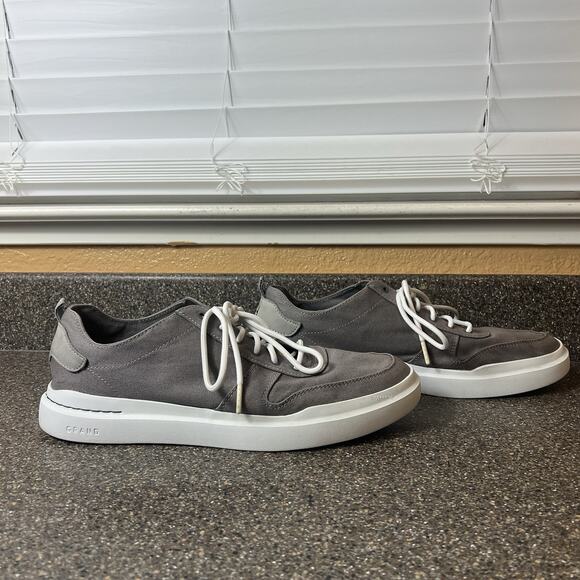 Cole Haan Grand 360 Mens Sz 13 M Shoes Gray Canvas Casual Comfort Sneaker Oxford - Picture 4 of 11